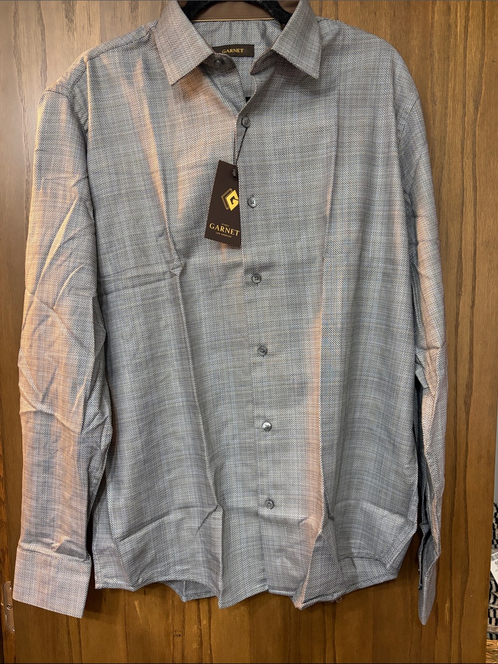 Men's Gray Micro-Pattern Dress Shirt